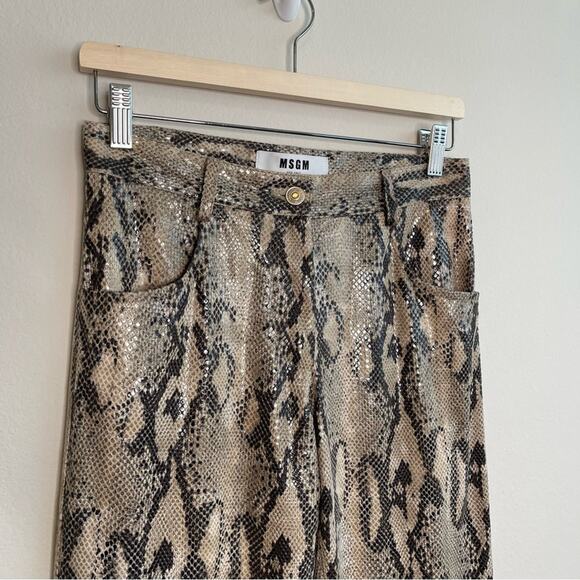 MSGM Python Print High Waisted Straight Leg Pants size 38 - Picture 4 of 11